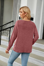 V-neck Long Sleeve T-shirt (18)