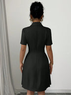 Double-breasted Short Sleeve Dress (4)