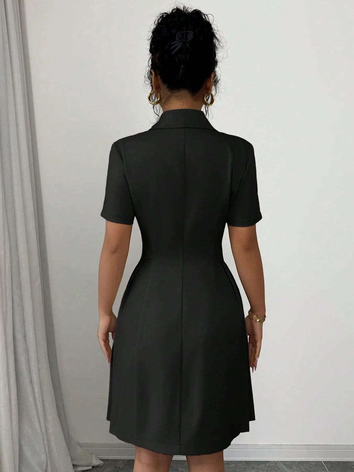 Double-breasted Short Sleeve Dress (4)