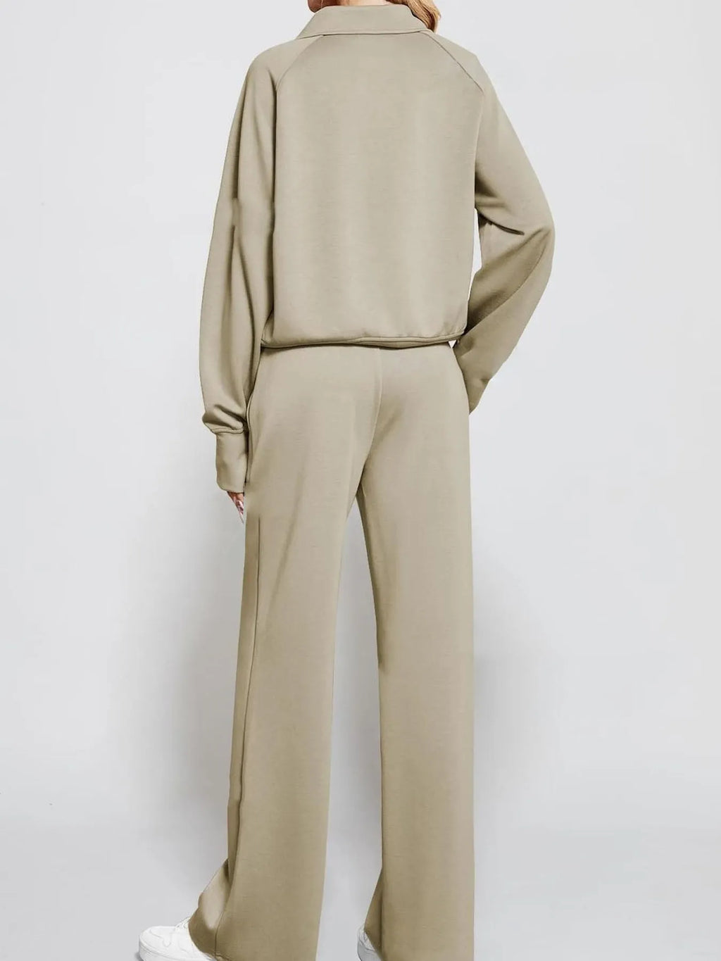 Half Zip Long Sleeve Top Pants Set (8)