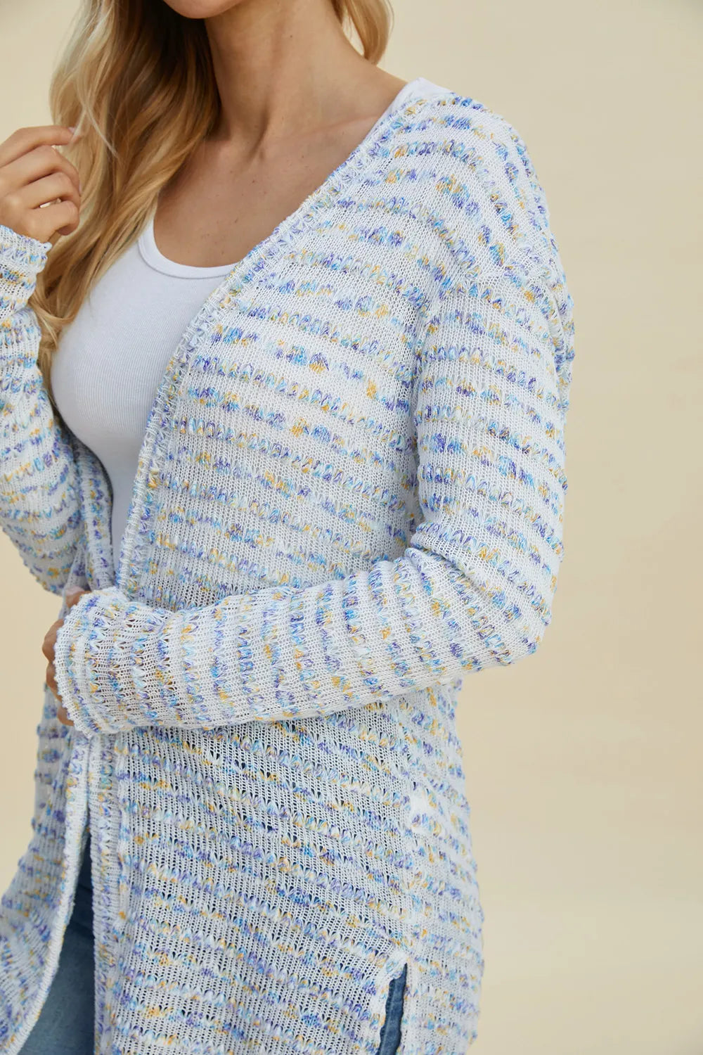 Full Size Open Front Longline Cardigan (13)