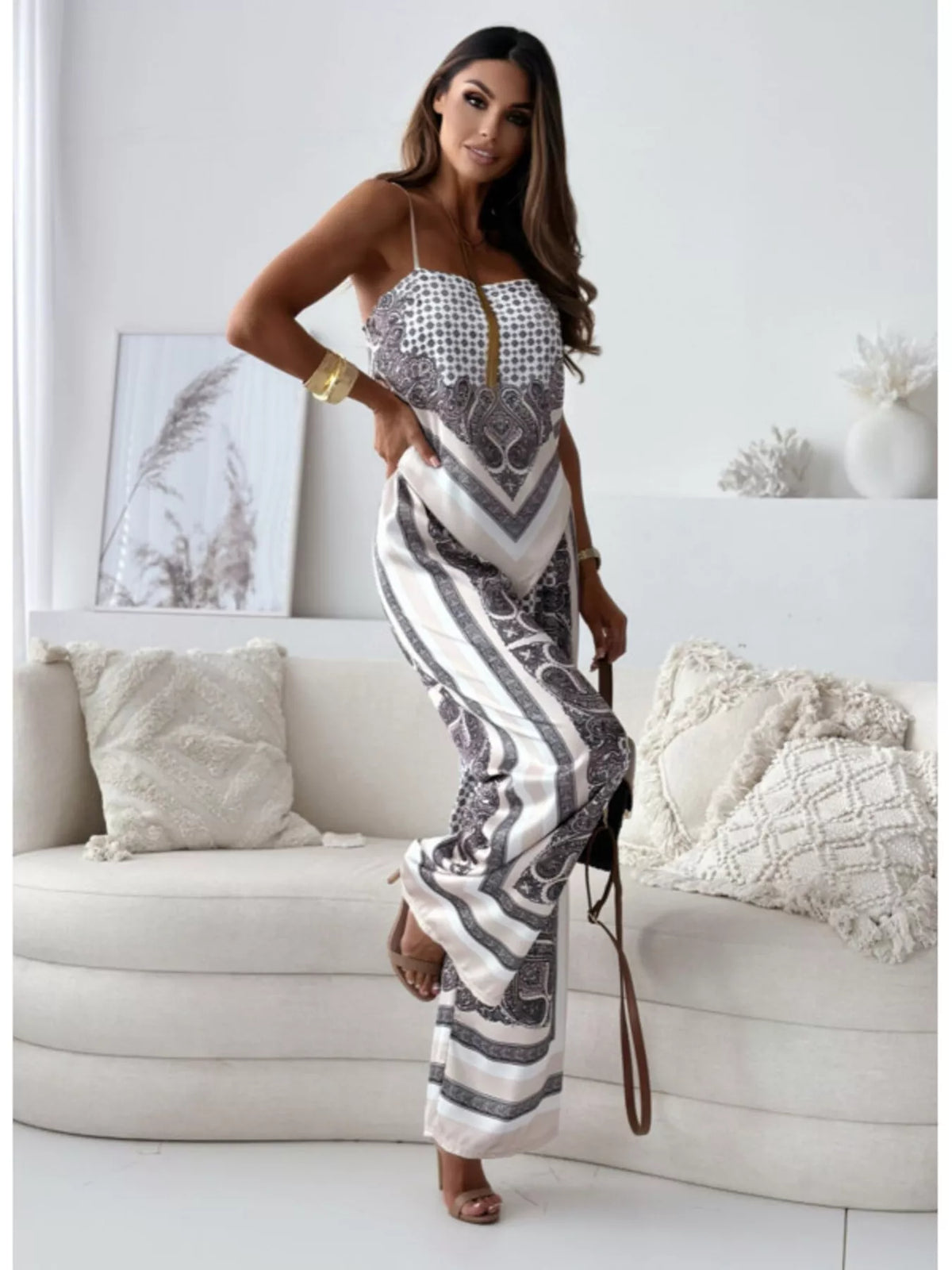 Tie Back Printed Cami Pants Set (7)
