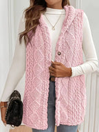 Button-down Sherpa Hooded Vest Coat (17)