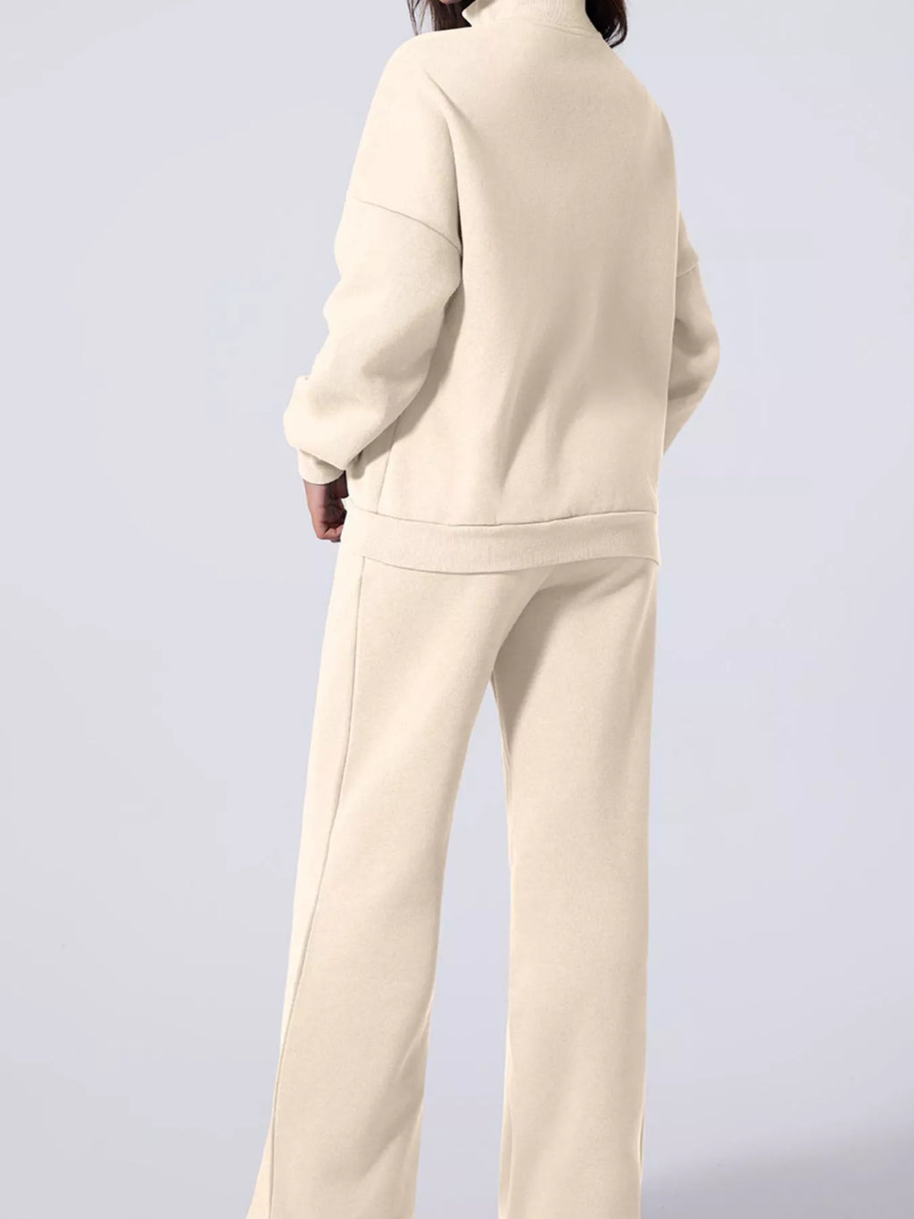 Drop Shoulder Zip Up Jacket Drawstring Pants Active 2pcs Set (3)