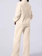 Drop Shoulder Zip Up Jacket Drawstring Pants Active 2pcs Set (3)