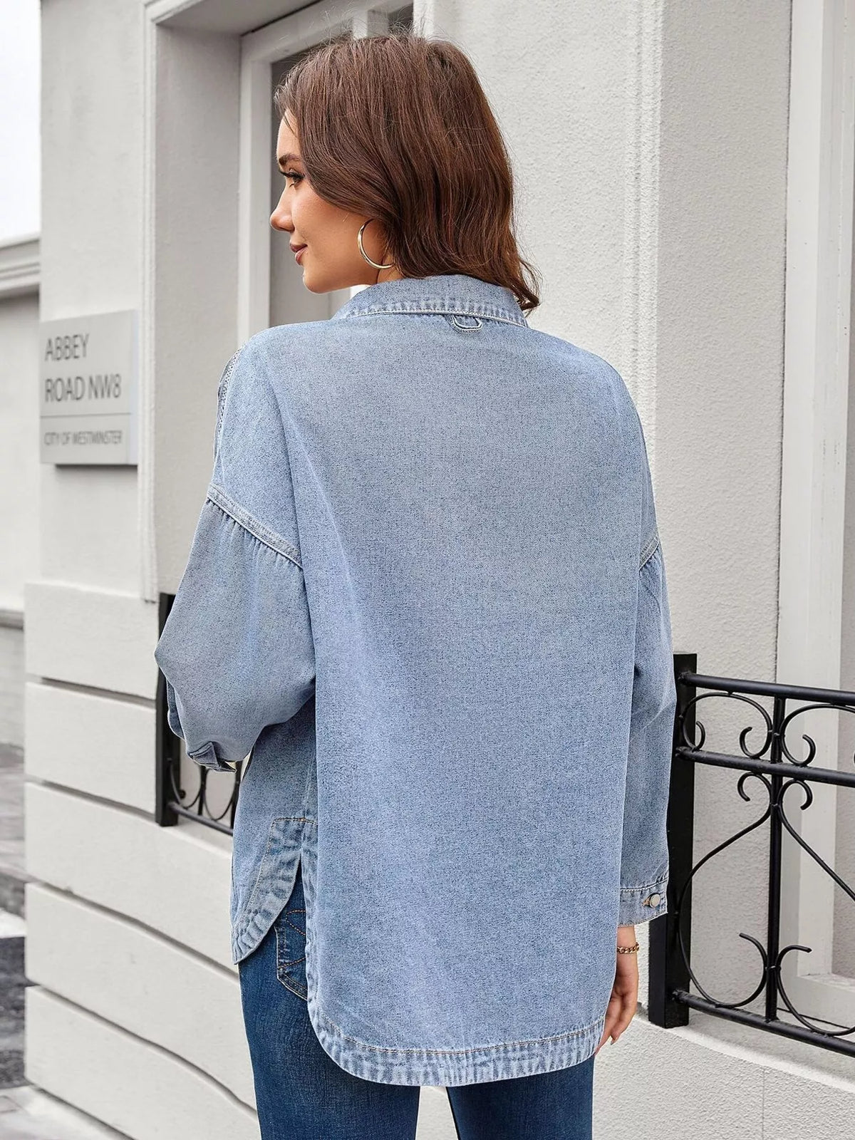 Vintage Wash Button-down Denim Jacket (10)