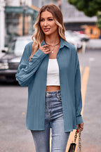Slit Dropped Shoulder Longline Shirt (3)