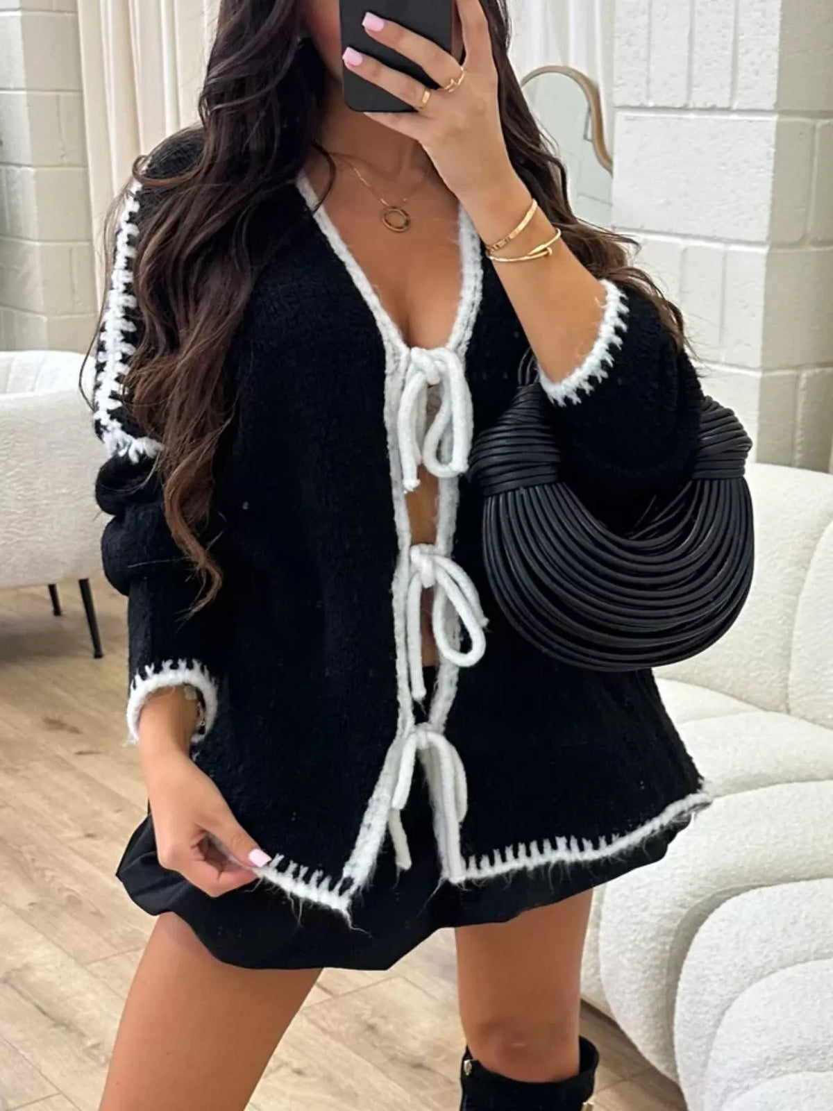 Tie Front Drop Shoulder Cardigan (8)