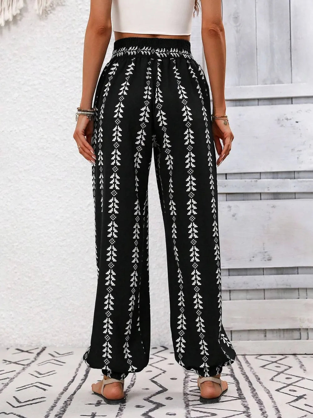 Tied Printed High Waist Pants (11)