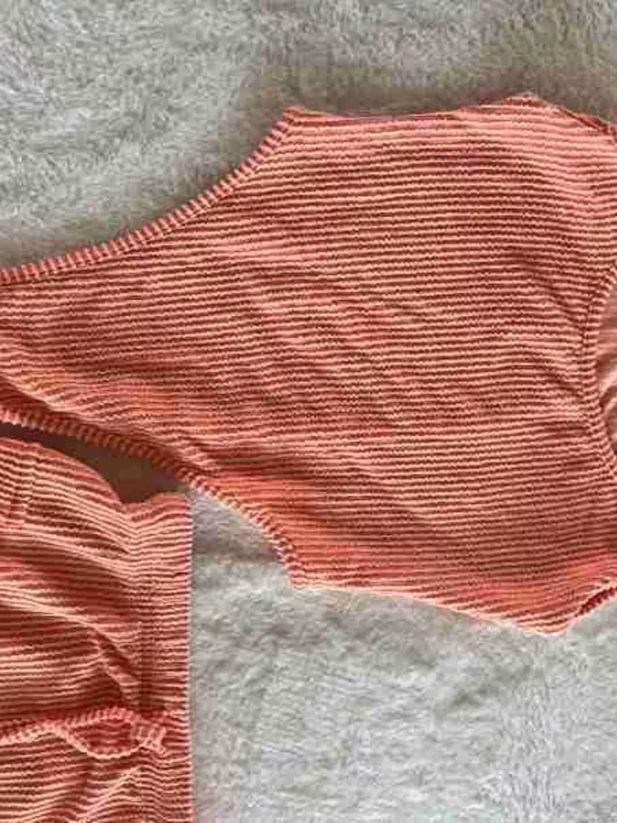 Ribbed Knit Bodysuit Drawstring Skirt Set (13)