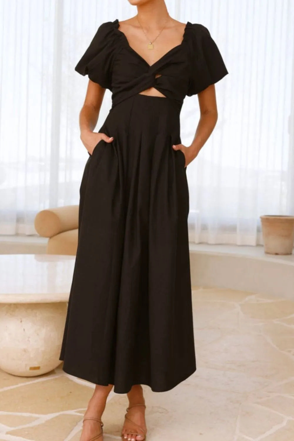 Sweetheart Neck Puff Sleeve Dress (22)