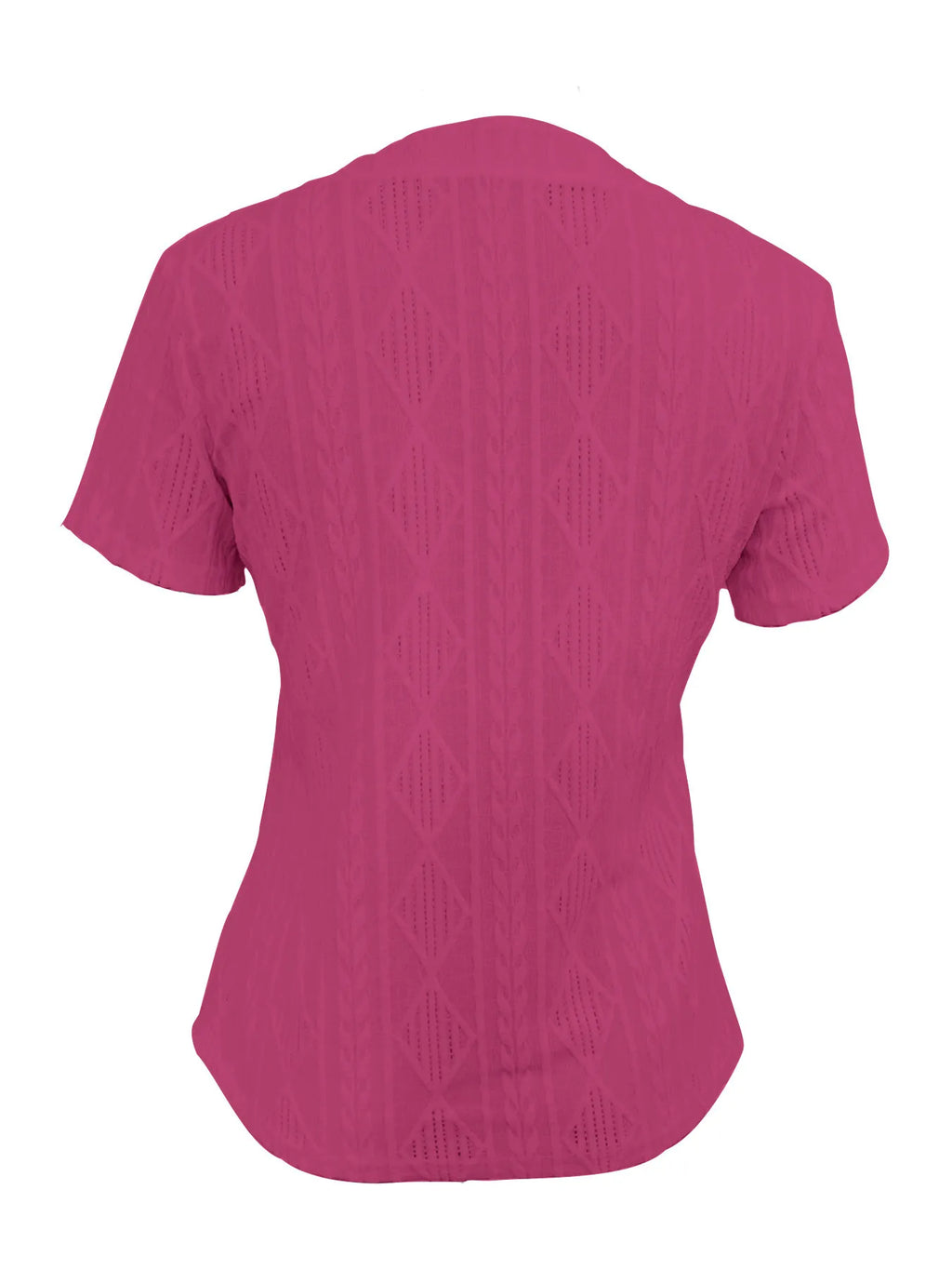 Textured Notched Short Sleeve Blouse (11)
