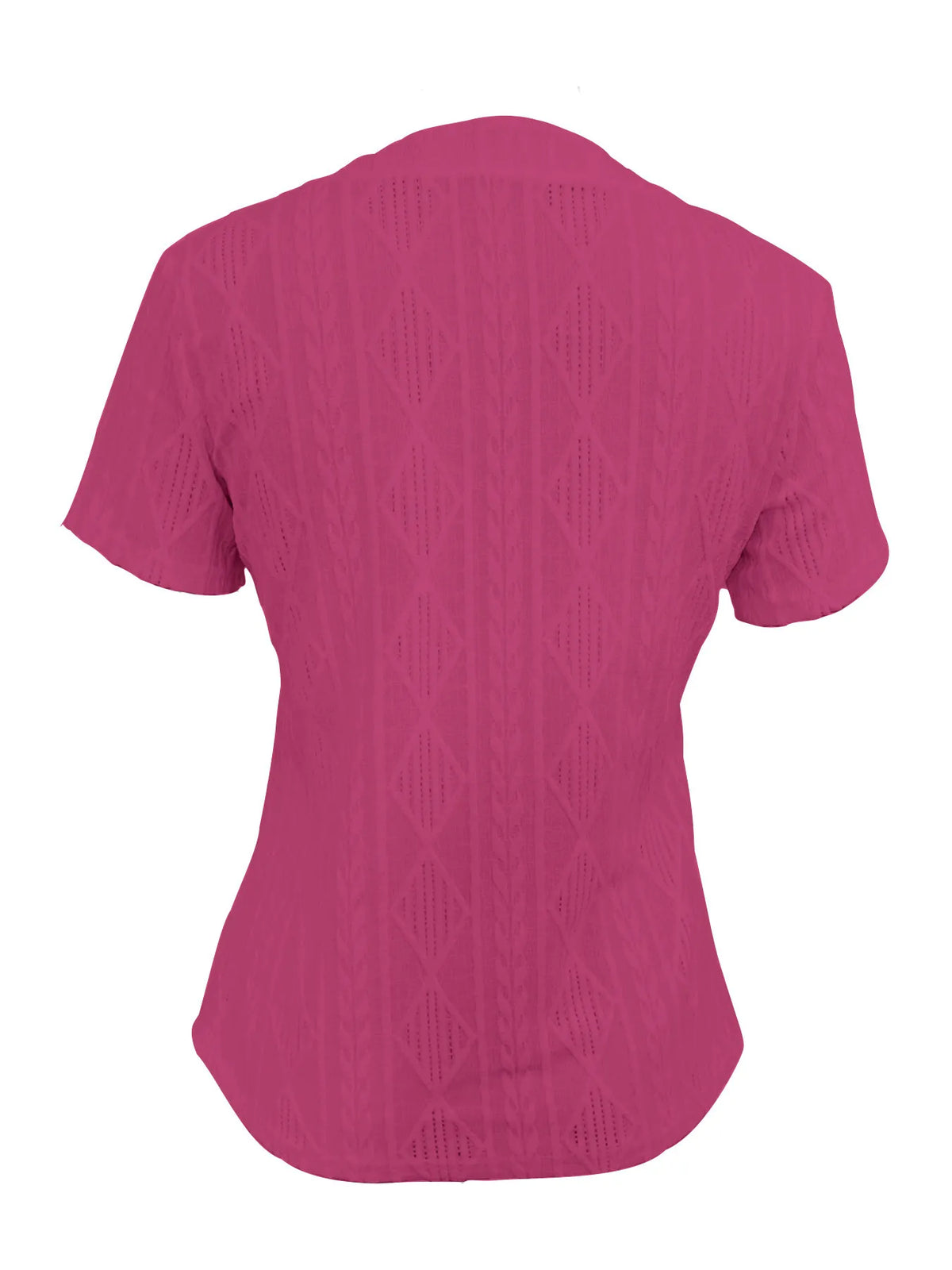 Textured Notched Short Sleeve Blouse (11)