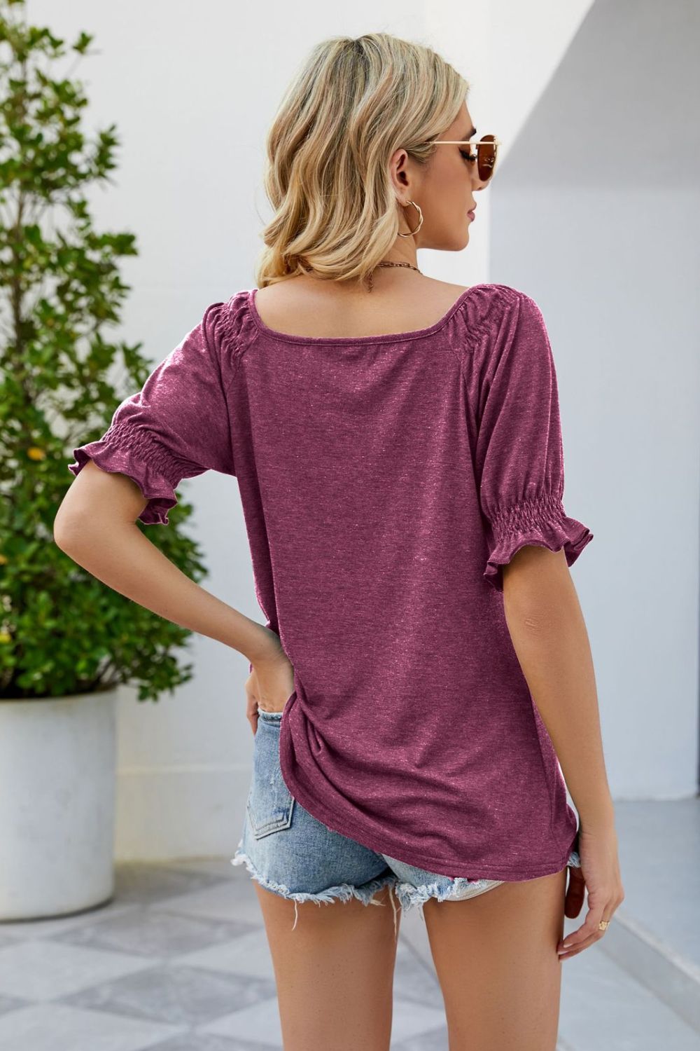 Short Flounce Sleeve Top (27)