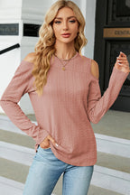 Round Neck Cold Shoulder T-shirt (21)