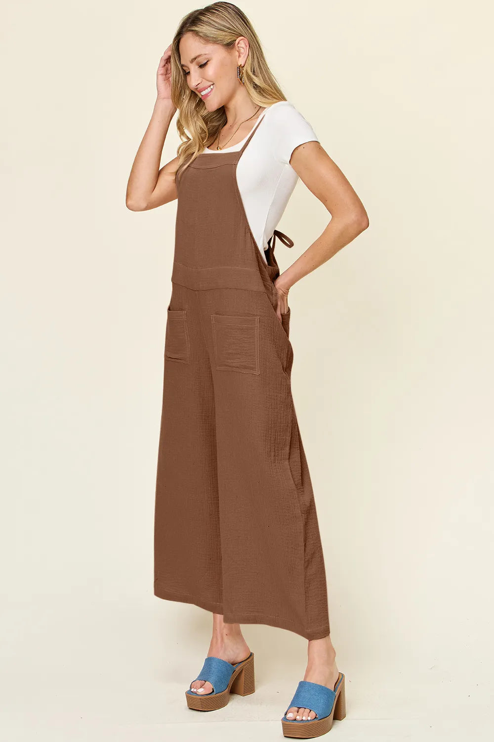 Full Size Texture Sleeveless Wide Leg Overall (5)