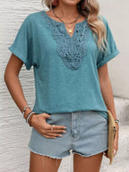 Lace Trim Short Sleeve T-shirt (3)
