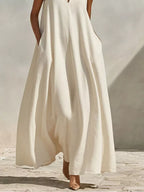 Sleeveless Maxi Dress Side Pockets (3)