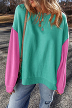 Contrast Round Neck Long Sleeve Sweatshirt (11)
