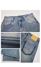Wide Leg Jeans High Waist Baggy Straight Trousers photo 7