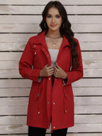 Drawstring Snap-down Trench Coat (16)
