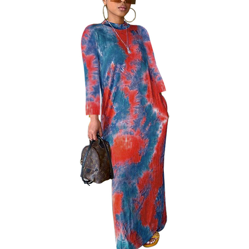 Round-neck Long Printed Dress photo 2