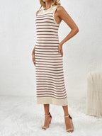 Round Neck Sleeve Midi Knit Dress (5)