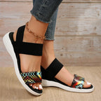 Pu Leather Open Toe Low Heel Sandals (3)