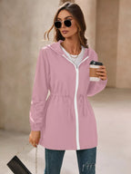 Outdoor Waterproof Long Sleeve Hooded Windbreaker (9)