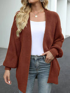 Chunky Knit Open Front Cardigan (2)