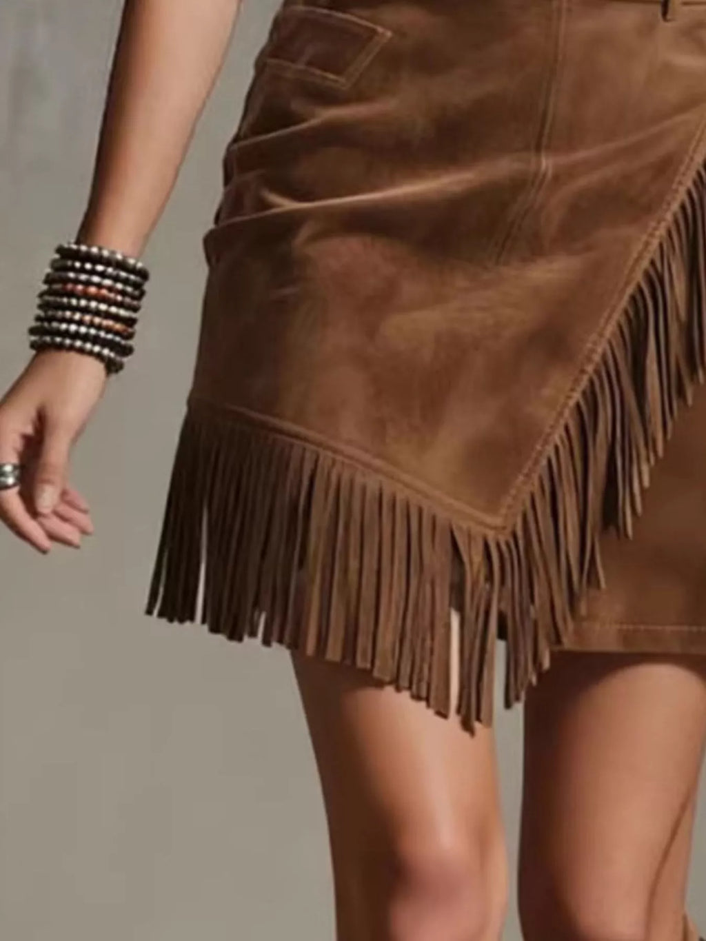 Fringed Wrap Mini Skirt (3)