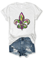 Mardi Gras Graphic Round Neck Short Sleeve T-shirt (2)