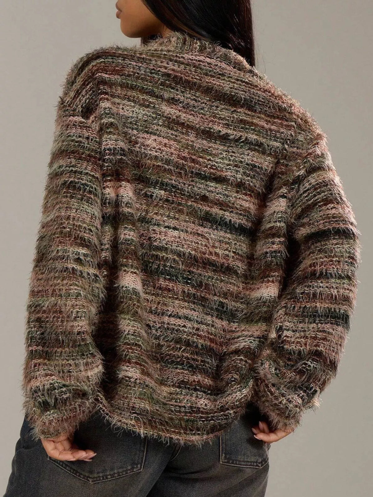 Textured Knit Button-down Cardigan (9)
