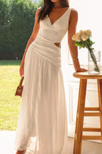 Cutout Back V-neck Dress (2)