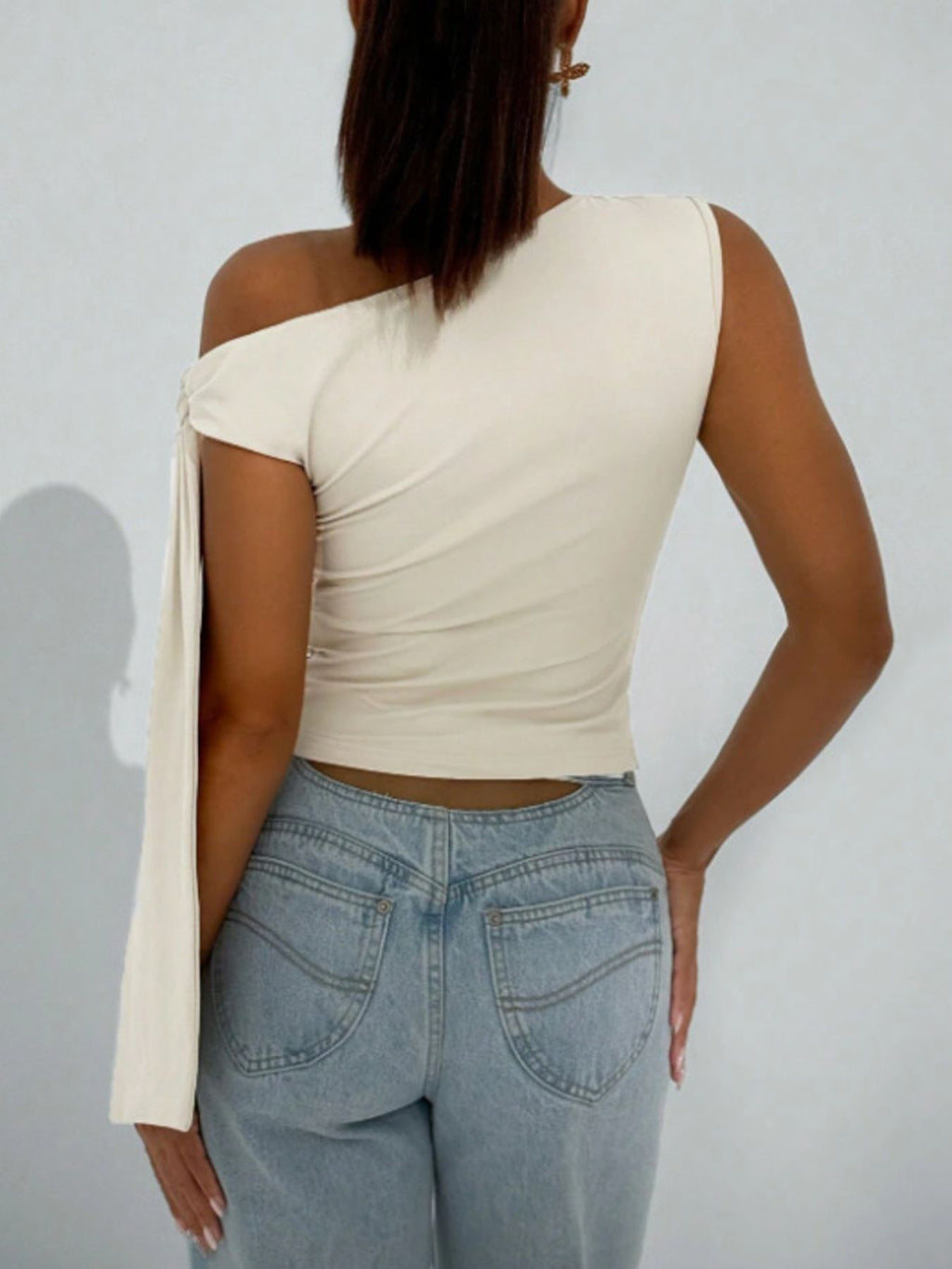 One-shoulder Tie Detail Top (7)