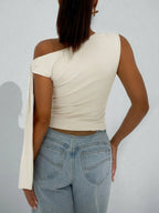 One-shoulder Tie Detail Top (7)