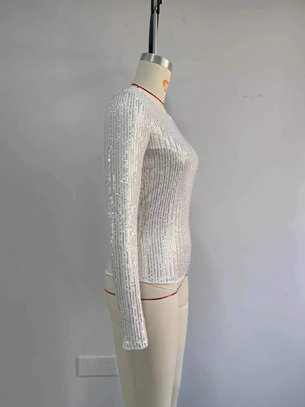 Sequin Long Sleeve Crop T-shirt (17)