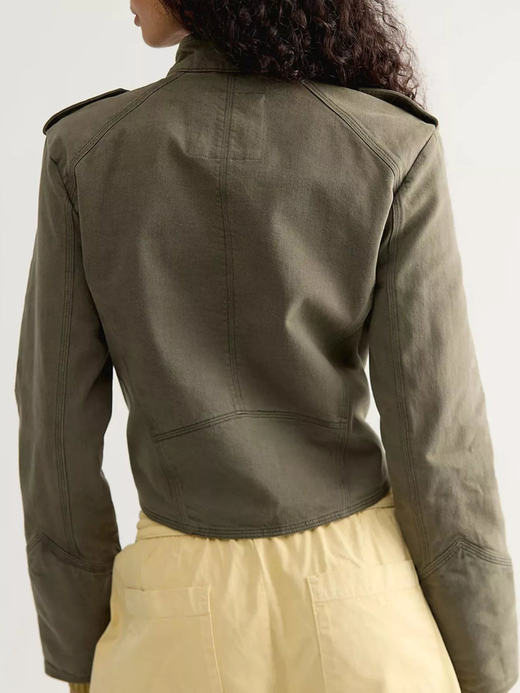 Decorative Button Cropped Jacket (10)