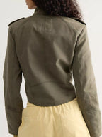 Decorative Button Cropped Jacket (10)