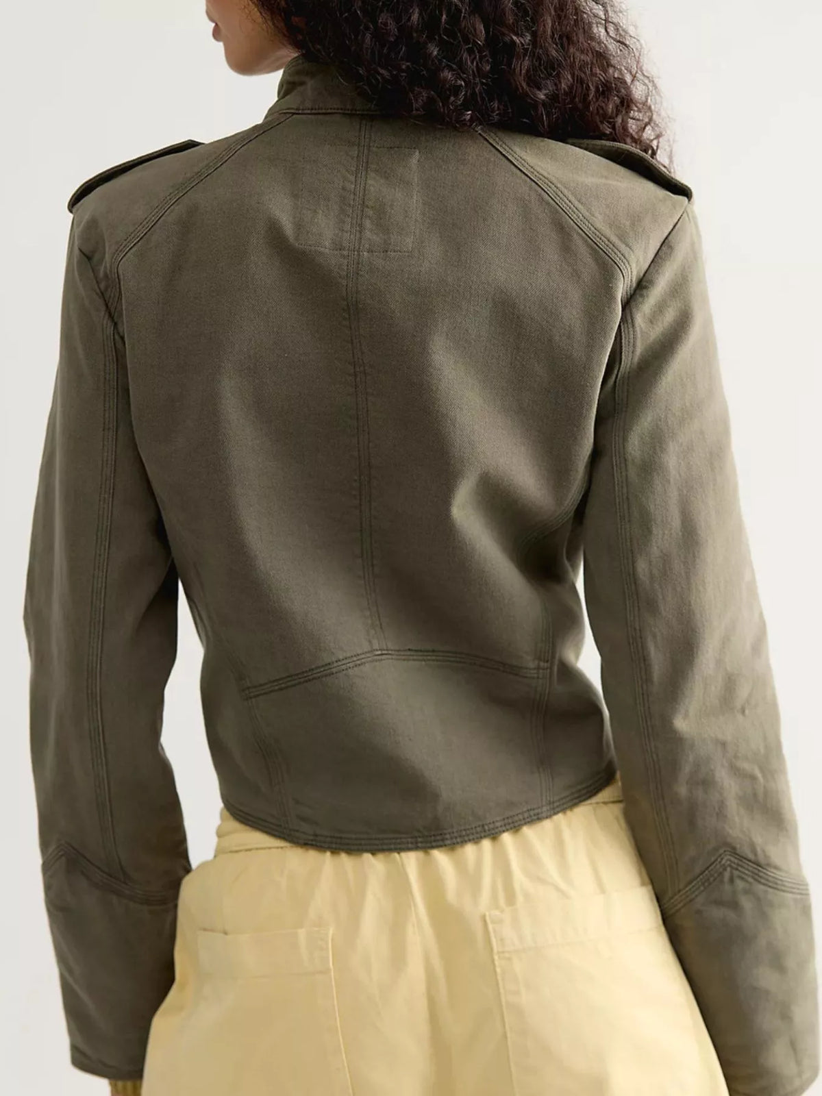 Decorative Button Cropped Jacket (10)