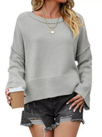 Dropped Shoulder Flare Sleeve Sweater (9)