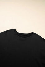 Loose Half Sleeve Hi Low Hem T Shirt (22)
