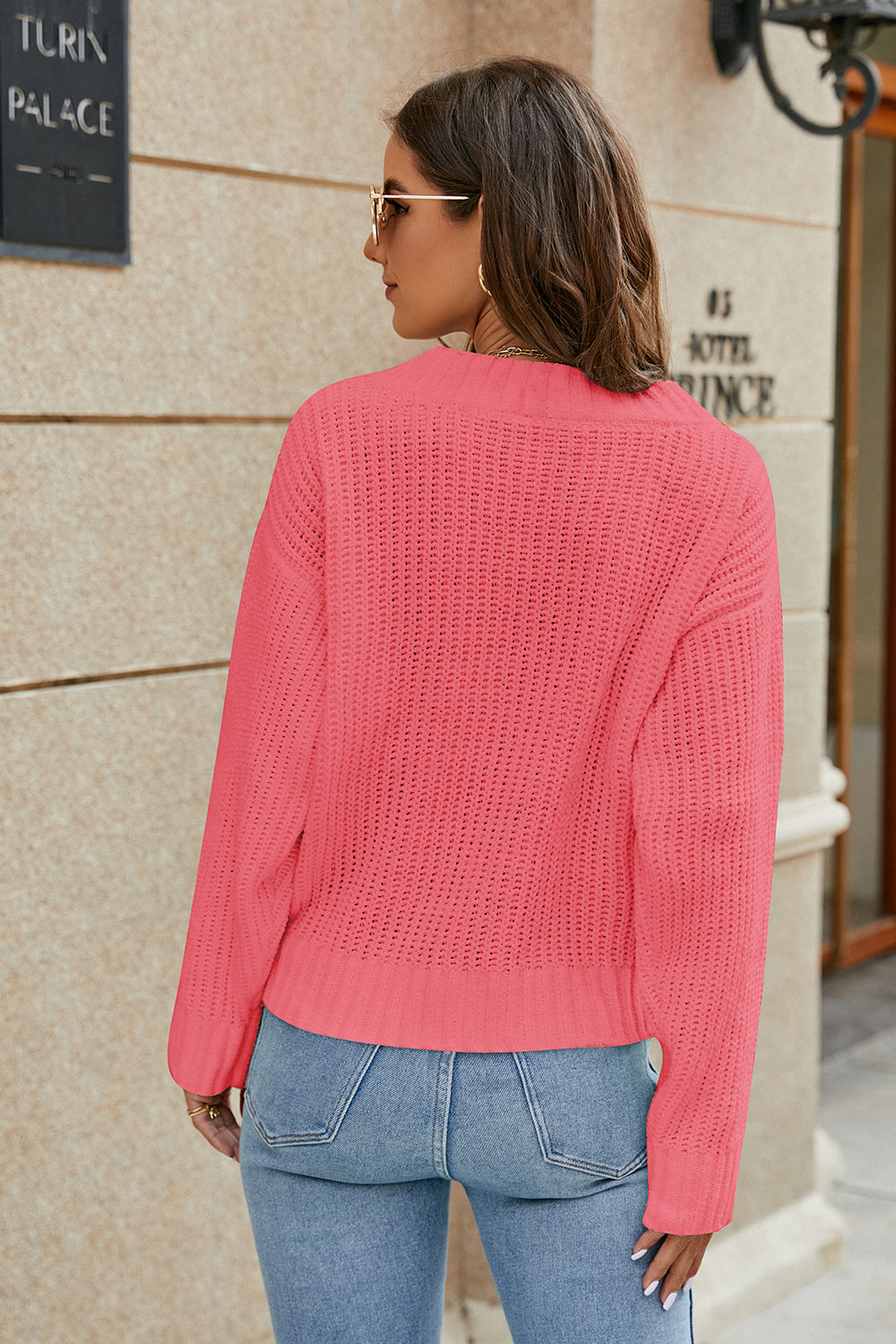 Openwork Surplice Long Sleeve Sweater (13)