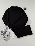 Drop Shoulder Zip Up Jacket Drawstring Pants Active 2pcs Set (19)