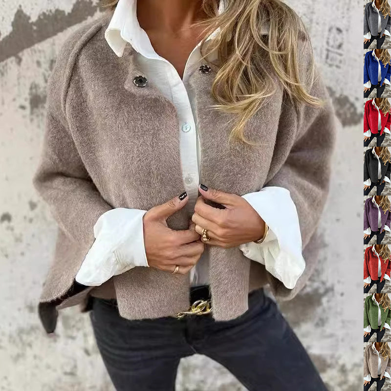 Batwing Cropped Loose Coat photo 4