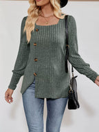 Ribbed Knit Slit Long Sleeve T-shirt (17)