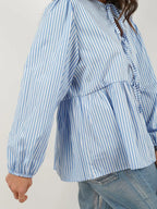 Tied Round Neck Long Sleeve Blouse (22)