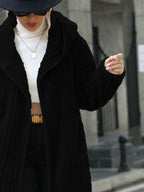 Open Front Ribbed Hooded Coat (8)
