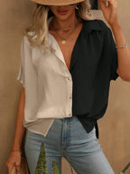 Contrast Collared Neck Short Sleeve Shirt (8)