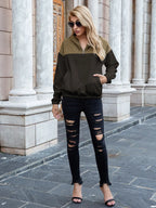 Pocketed Block Quarter Zip Hoodie (14)